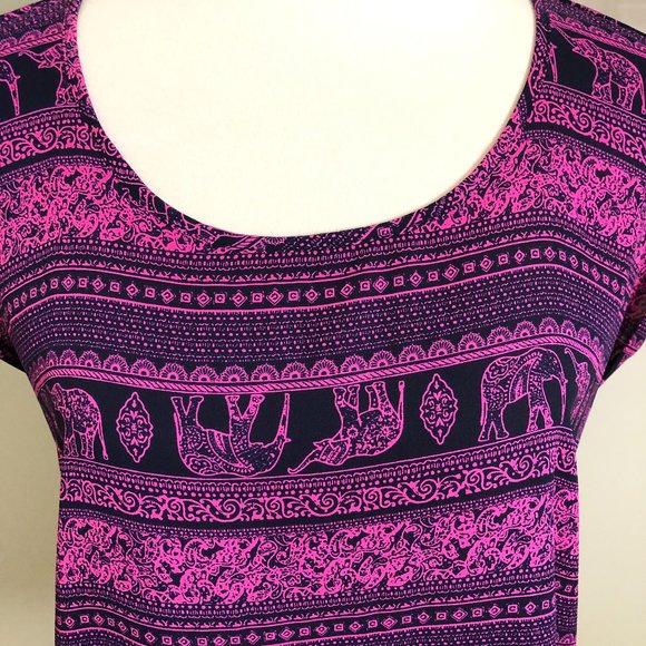 Pink Rose Polyester Elephant Top size L - Picture 2 of 6